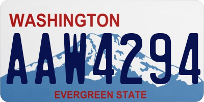 WA license plate AAW4294