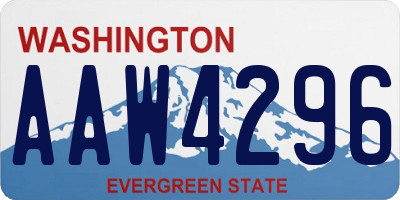 WA license plate AAW4296