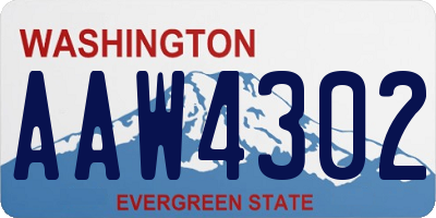 WA license plate AAW4302