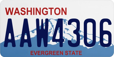 WA license plate AAW4306