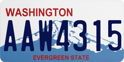 WA license plate AAW4315