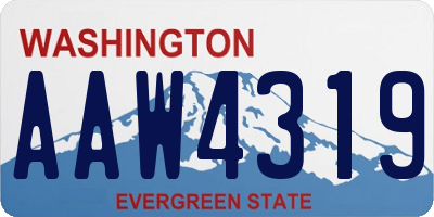 WA license plate AAW4319