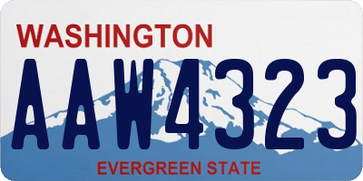 WA license plate AAW4323