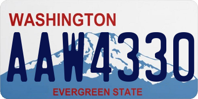 WA license plate AAW4330