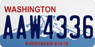 WA license plate AAW4336