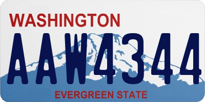 WA license plate AAW4344