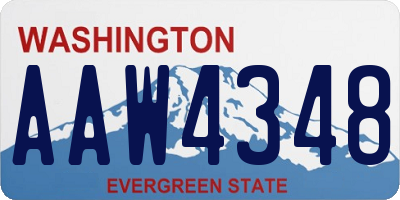 WA license plate AAW4348