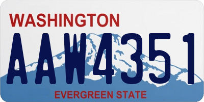 WA license plate AAW4351