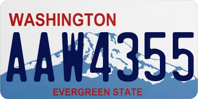 WA license plate AAW4355