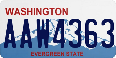 WA license plate AAW4363