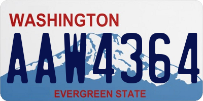 WA license plate AAW4364