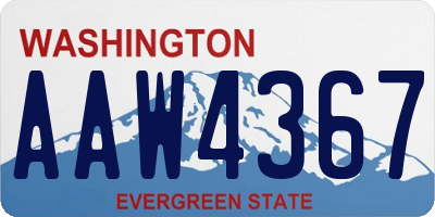WA license plate AAW4367