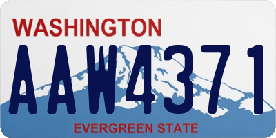 WA license plate AAW4371