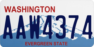 WA license plate AAW4374