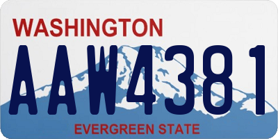 WA license plate AAW4381