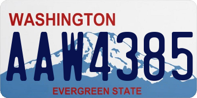 WA license plate AAW4385