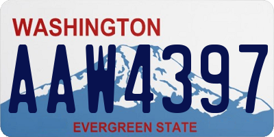 WA license plate AAW4397