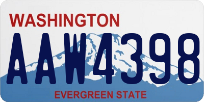 WA license plate AAW4398