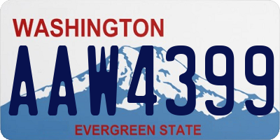WA license plate AAW4399