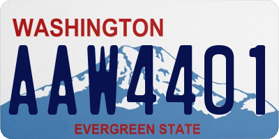 WA license plate AAW4401