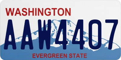 WA license plate AAW4407