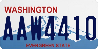 WA license plate AAW4410