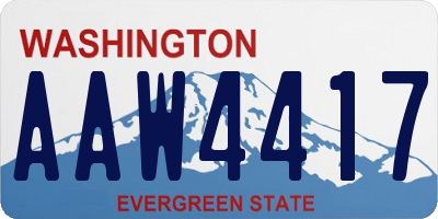 WA license plate AAW4417
