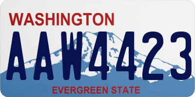 WA license plate AAW4423