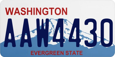 WA license plate AAW4430