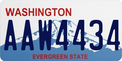 WA license plate AAW4434