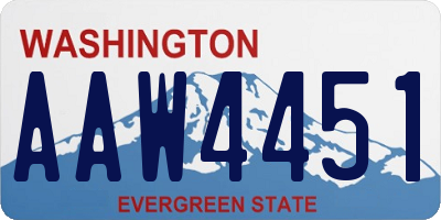 WA license plate AAW4451