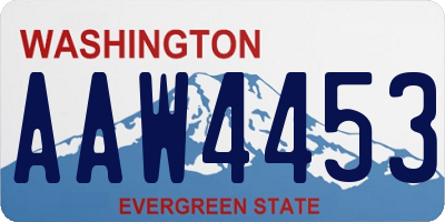 WA license plate AAW4453