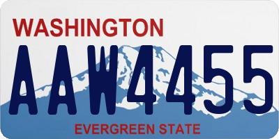 WA license plate AAW4455