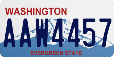 WA license plate AAW4457