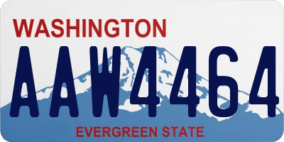 WA license plate AAW4464