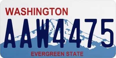 WA license plate AAW4475