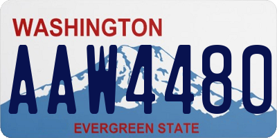 WA license plate AAW4480