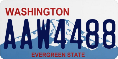 WA license plate AAW4488