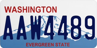 WA license plate AAW4489