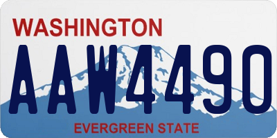 WA license plate AAW4490