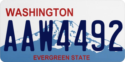 WA license plate AAW4492
