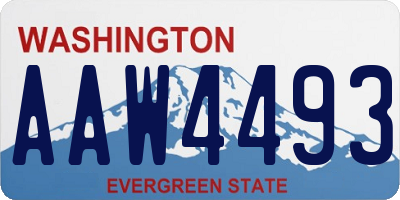 WA license plate AAW4493