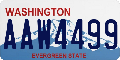 WA license plate AAW4499