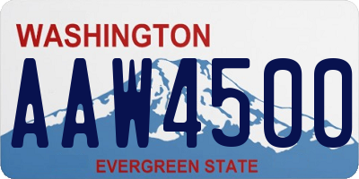 WA license plate AAW4500