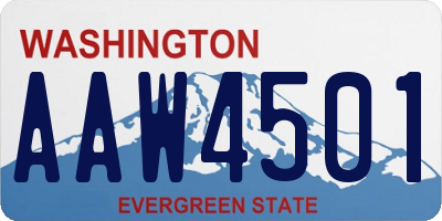WA license plate AAW4501