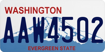 WA license plate AAW4502