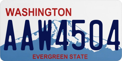 WA license plate AAW4504