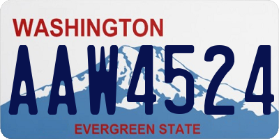 WA license plate AAW4524