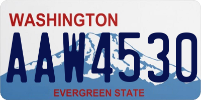 WA license plate AAW4530