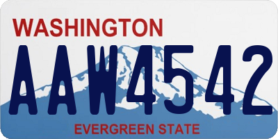 WA license plate AAW4542